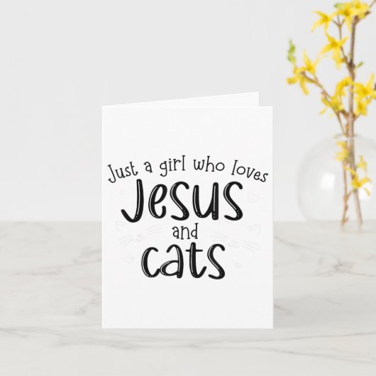 Een meisje dat van Jezus houdt en een Christelijke Kaart (Gele Bloem)