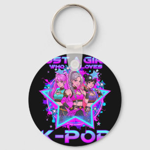 Een meisje dat van k-pop houdt kinderen meisjes k- sleutelhanger