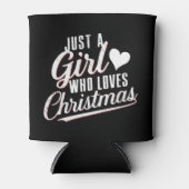 Een meisje dat van kerst houdt blikjeskoeler (Voorkant)