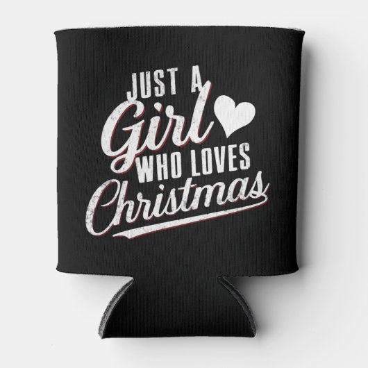 Een meisje dat van kerst houdt blikjeskoeler (Voorkant)