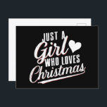 Een meisje dat van kerst houdt feestdagenkaart<br><div class="desc">Een meisje dat van kerst houdt</div>