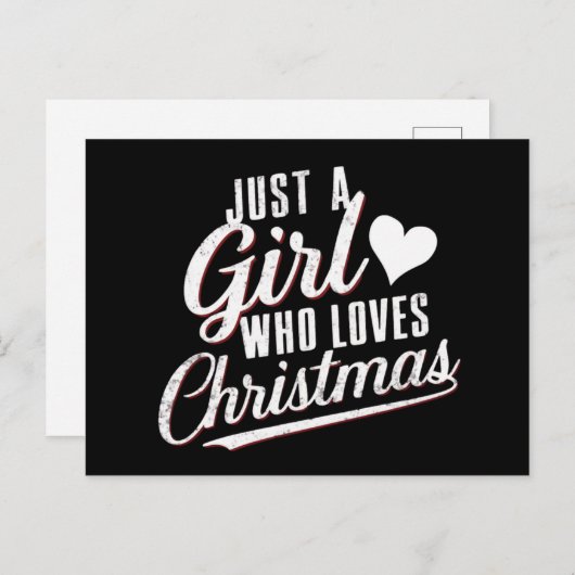 Een meisje dat van kerst houdt feestdagenkaart (Voorkant / Achterkant)