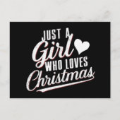 Een meisje dat van kerst houdt feestdagenkaart (Voorkant)