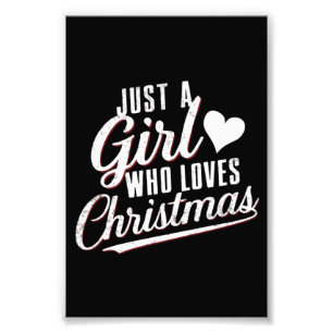 Een meisje dat van kerst houdt foto afdruk