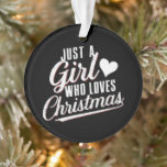 Een meisje dat van kerst houdt ornament<br><div class="desc">Een meisje dat van kerst houdt</div>