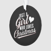 Een meisje dat van kerst houdt ornament (voorkant)