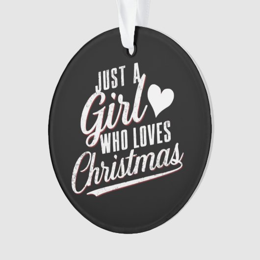 Een meisje dat van kerst houdt ornament (voorkant)