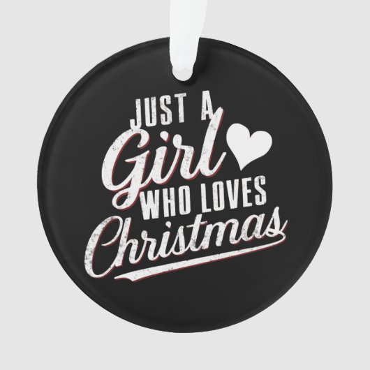 Een meisje dat van kerst houdt ornament (voorkant)