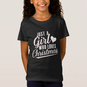 Een meisje dat van kerst houdt t-shirt