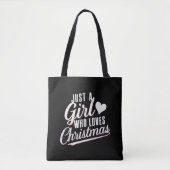 Een meisje dat van kerst houdt tote bag (Voorkant)