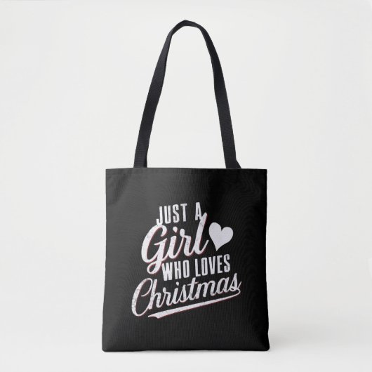 Een meisje dat van kerst houdt tote bag (Voorkant)