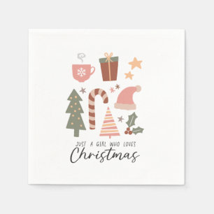 Een meisje dat van Kerstmis houdt Servet