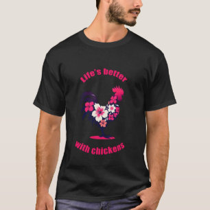 Een meisje dat van Kippen Kip Bloemen Boerderij Ve T-shirt