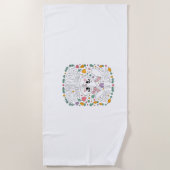 Een meisje dat van konijntjes houdt strandlaken (Voorkant)