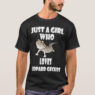 Een meisje dat van Leopard Geckos houdt, is gewoon T-shirt