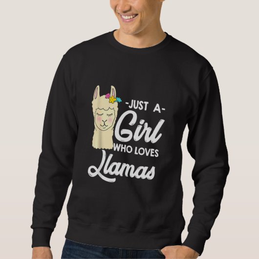 Een meisje dat van Llamas Funny Alpacas houdt Trui (Voorkant)