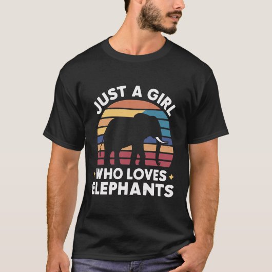 Een meisje dat van olifanten houdt t-shirt (Voorkant)