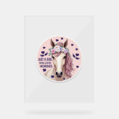 Een meisje dat van paarden houdt (2) acryl bord (Voorkant)