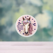 Een meisje dat van paarden houdt (2) acryl bord (Neutraal)