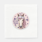 Een meisje dat van paarden houdt (2) servet (Voorkant)