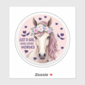 Een meisje dat van paarden houdt (2) sticker (Vel)