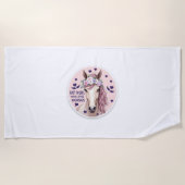 Een meisje dat van paarden houdt (2) strandlaken (Voorkant)