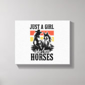 Een meisje dat van paarden houdt (3) canvas afdruk (Voorkant)