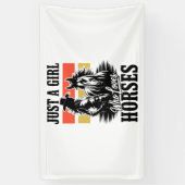 Een meisje dat van paarden houdt (3) spandoek (Verticaal)