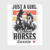 Een meisje dat van paarden houdt (3) sticker (Vel)