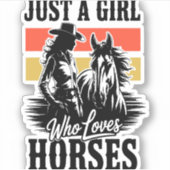 Een meisje dat van paarden houdt (3) sticker (Voorkant)