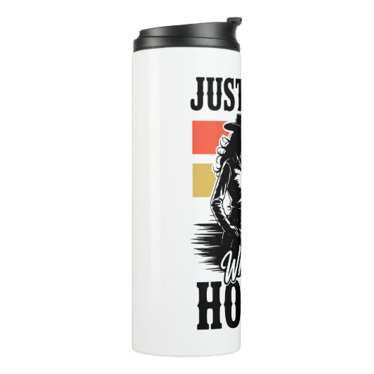 Een meisje dat van paarden houdt (3) thermosbeker (Gedraaid links)