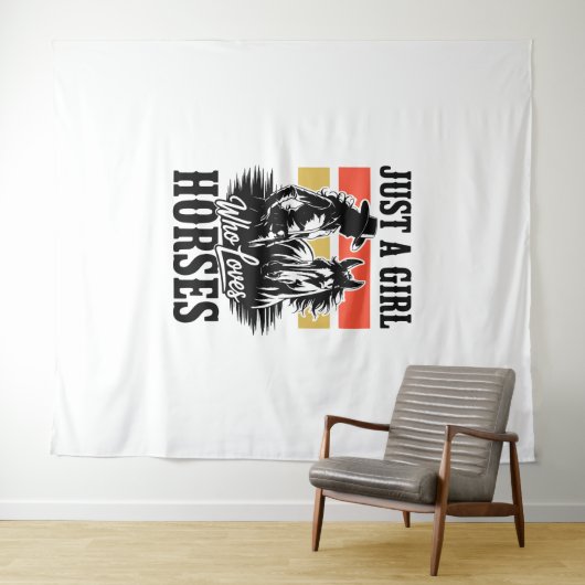 Een meisje dat van paarden houdt (3) wandkleed (In Situ (horizontaal))