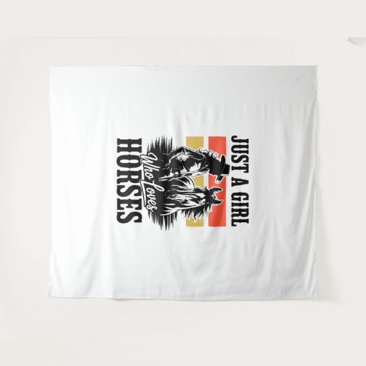 Een meisje dat van paarden houdt (3) wandkleed (Voorkant (horizontaal))