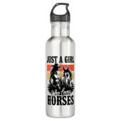 Een meisje dat van paarden houdt (3) waterfles (Voorkant)