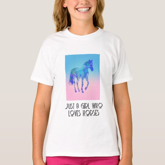 Een meisje dat van paarden houdt T-shirt (Voorkant)