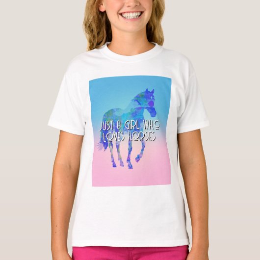 Een meisje dat van paarden houdt T-shirt (Voorkant)