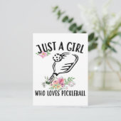 Een meisje dat van Pickleball houdt Briefkaart (Staand voorkant)