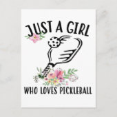 Een meisje dat van Pickleball houdt Feestdagenkaart (Voorkant)