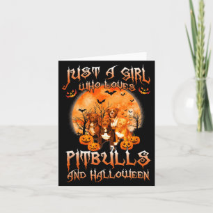 Een meisje dat van Pitbulls en Halloween houdt Hon Kaart