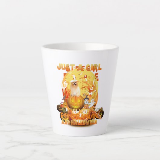 Een meisje dat van Pommeren houdt Latte Mok (Voorkant)