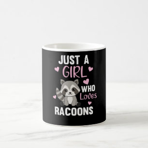 Een meisje dat van Racoons Kawaii Raccoon houdt Koffiemok