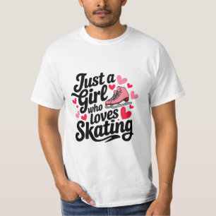 Een meisje dat van schaatsen houdt t-shirt