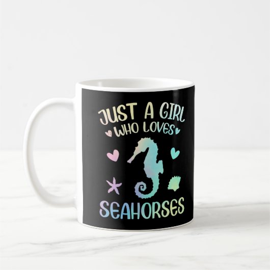 Een meisje dat van Seahorse houdt Koffiemok (Links)