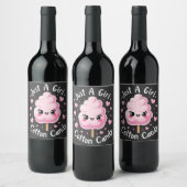 Een meisje dat van Snoep houdt Wijn Etiket (Flessen)