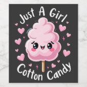 Een meisje dat van Snoep houdt Wijn Etiket (Enkel label)