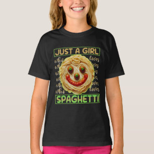 Een meisje dat van spaghetti houdt t-shirt