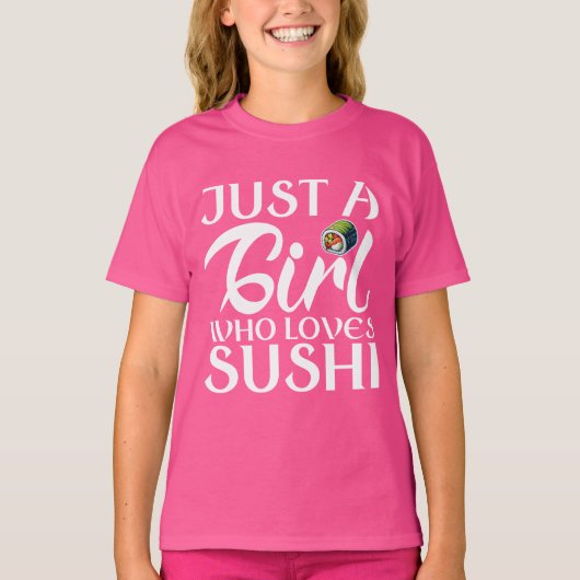 Een meisje dat van sushi houdt t-shirt (Voorkant)