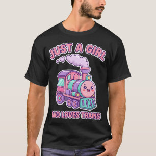 Een meisje dat van treinen houdt Kawaii Schattig C T-shirt