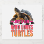 Een meisje dat van Turtles houdt Sparkling Wijnetiket (Enkel label)