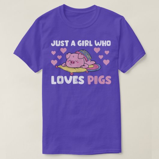 Een meisje dat van varkens houdt t-shirt (Design voorkant)